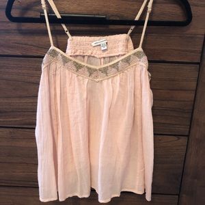 Pink with gold beads cami
